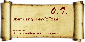 Oberding Terézia névjegykártya